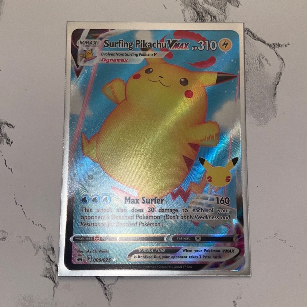 Surfing Pickachu Pokémon Celebrations